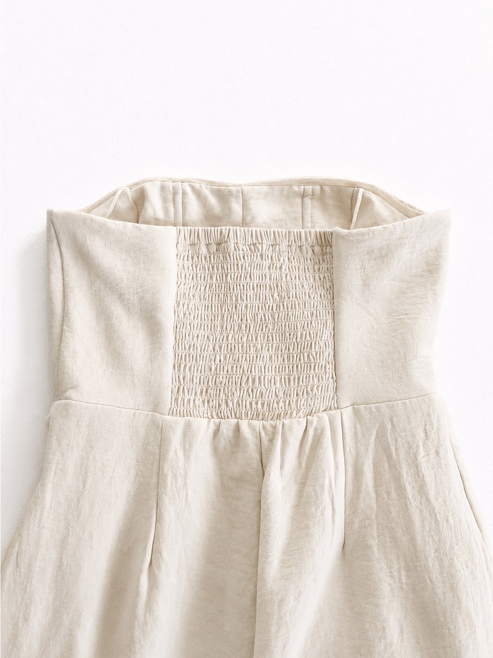 A New Day Women’s Strapless Jumpsuit Size Small Cream Wide Leg NWT - Picture 7 of 12